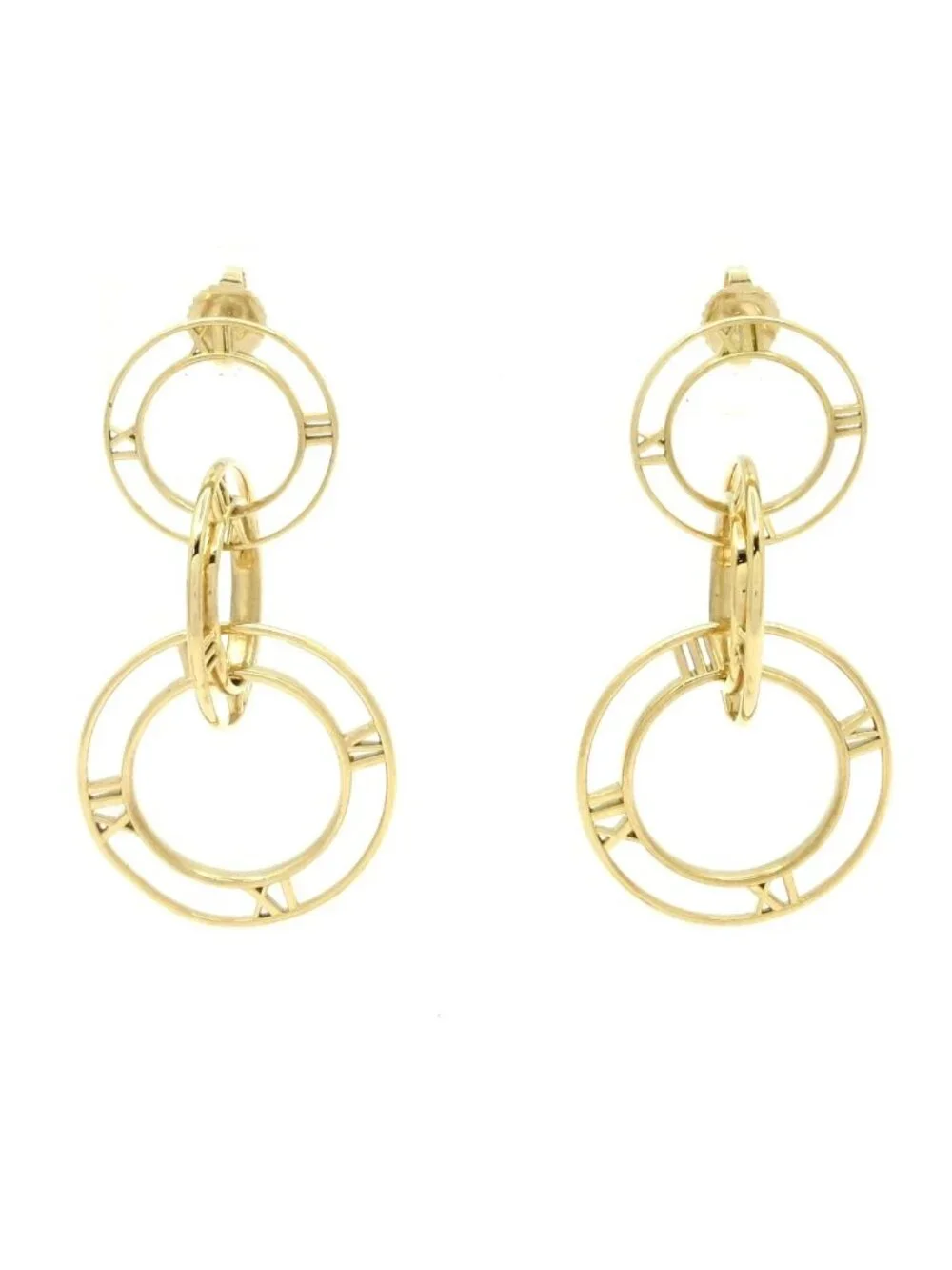 Tiffany & Co Earrings Atlas Triple Drop 18k Yellow Gold